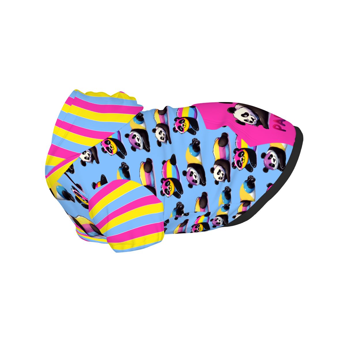 Adorable Panda Dog Hoodie, Celebrate Pride with Pan Sexual Theme Pet Outfit