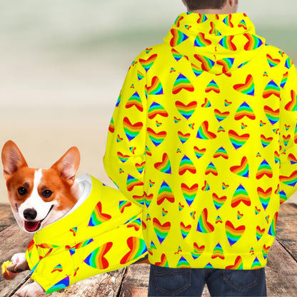 Pride Theme Dog and Owner Matching Hoodies , Buy  both from this shop, Unisex Hoodie and Dog Hoodies for fashionable outings