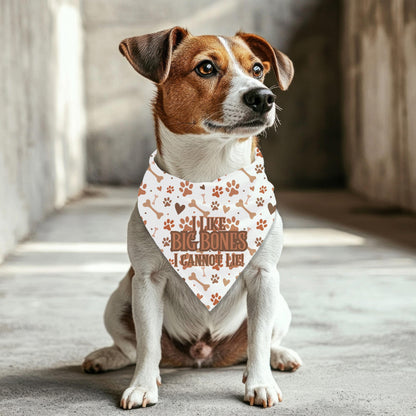 No Lying, I like Big Bones I Cannot Lie Cute Small Dog Bandana, Features Reversible to Treats Welcome, Perfect for Walks to the Cafe