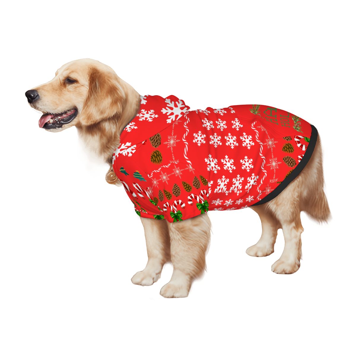 Red Christmas Ugly Sweater for Dog, Festive Dog Hoodie, Happy Holidays!