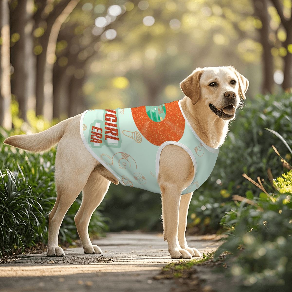 My Showgirl Era Dog Tank Top - Taylor Swift Inspired - Trendy Green & Orange Pet Wear