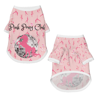 Pink Pony Club Dog Hoodie with Pink Disco Ball Charm, Chappell Roan Song, Trending