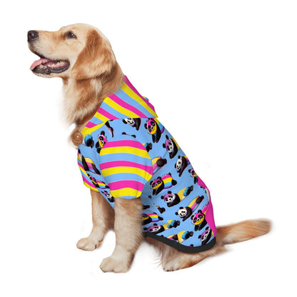 Adorable Panda Dog Hoodie, Celebrate Pride with Pan Sexual Theme Pet Outfit