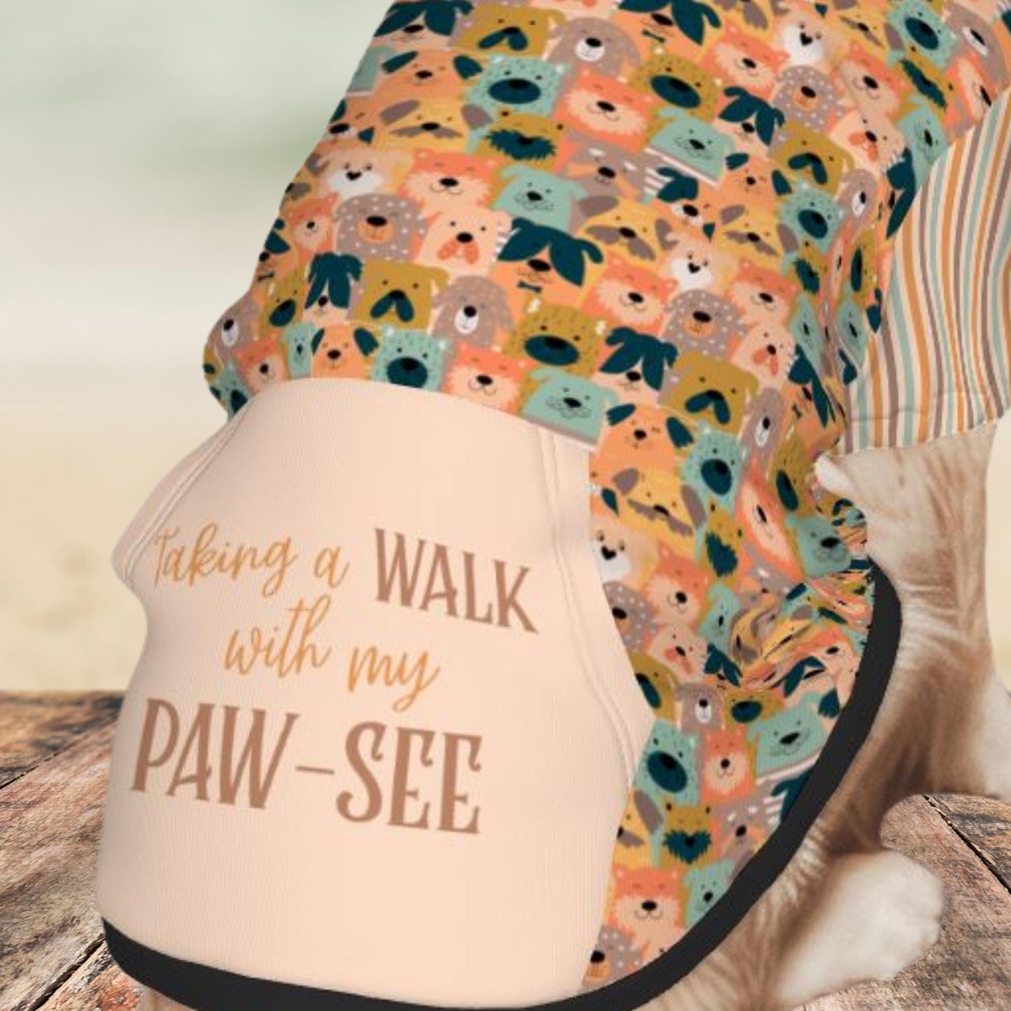 Taking Walks with My Paw-See, Large Dog Hoodie, Fashionable for Dog Parks and Running with Parents and Family, Great Gift for Dog Lovers