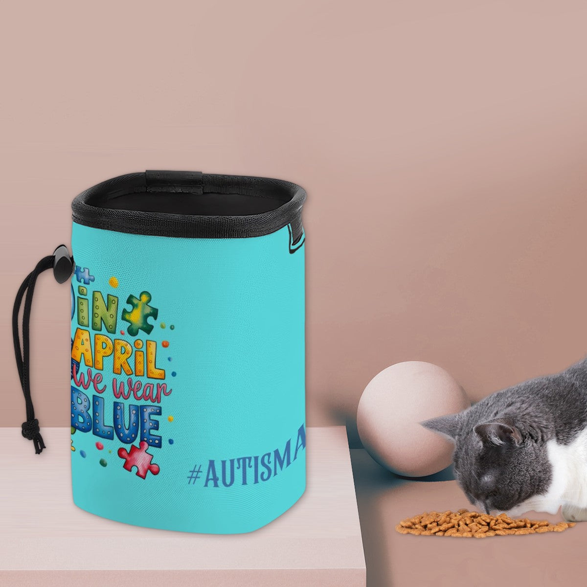 Pet Treat Pouch - Autism Awareness April We Wear Blue Design