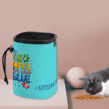 Pet Treat Pouch - Autism Awareness April We Wear Blue Design
