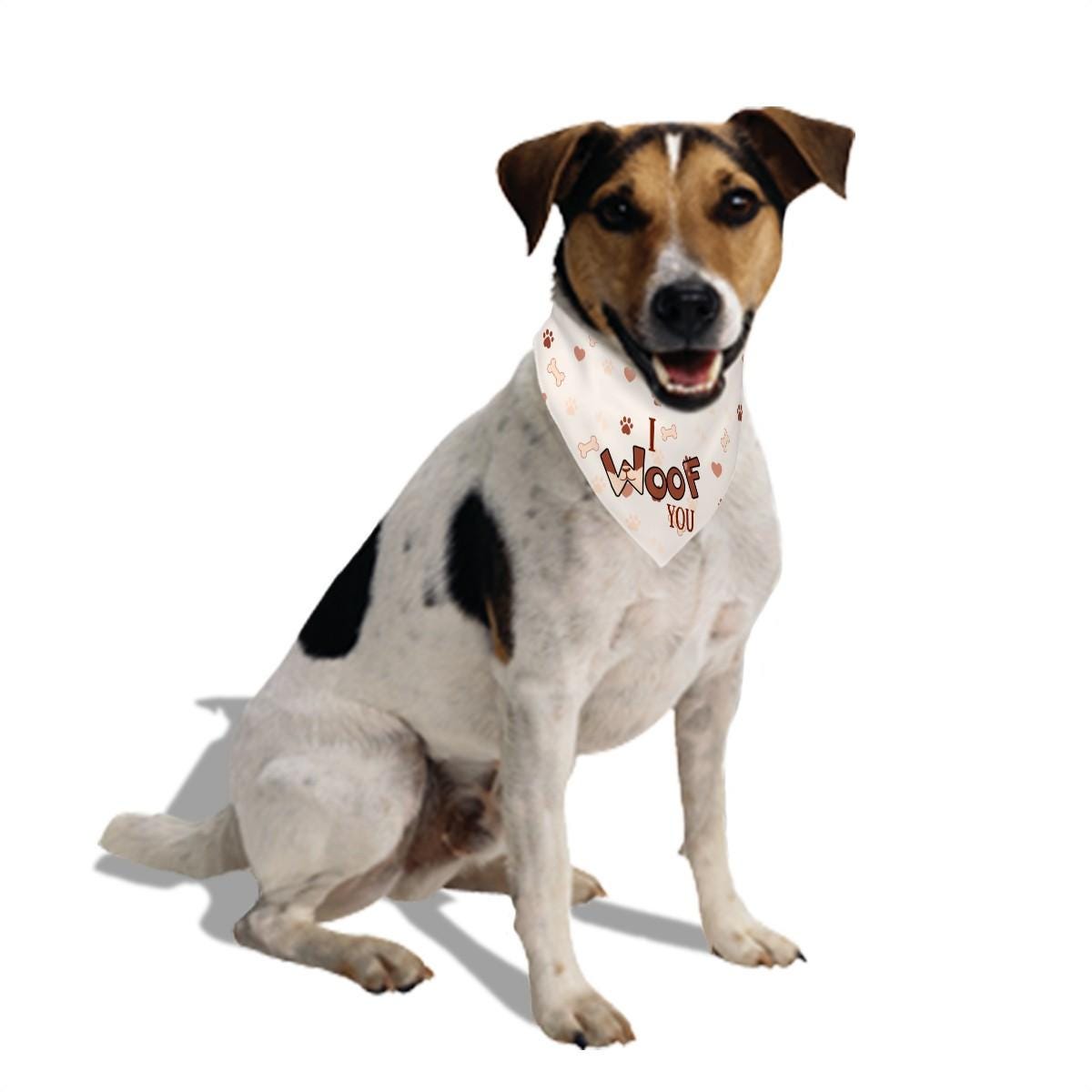 Funny Reasons We Can't Have Nice Things - I Woof You, Large Dog Bandana for Fashion at the Dog Park
