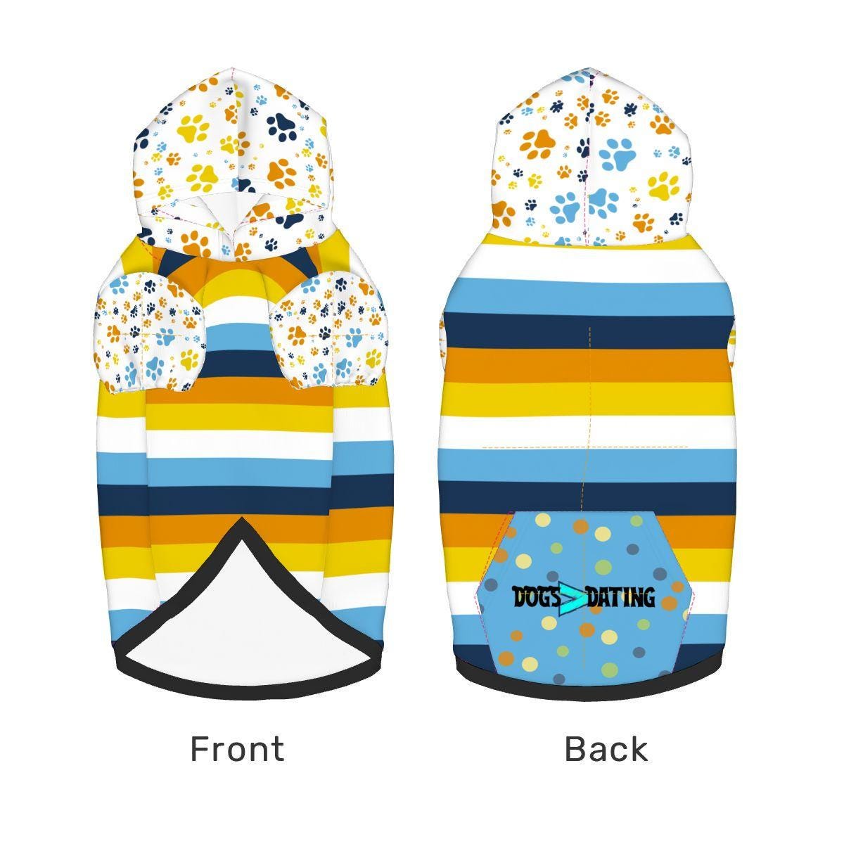 Unique Dog Hoodie with Aroace Pride Design, Dogs over Dating, Fun Cute Dog Outfit,  Great for Dog Park Outings