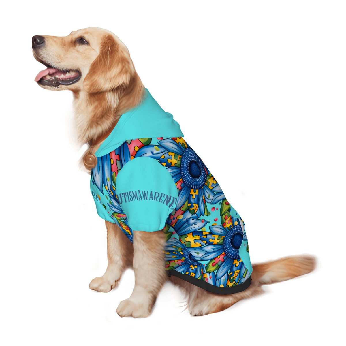 Cute Autism Awareness Pet Hoodie & Mom Tee - Matching Set in Autism Blue