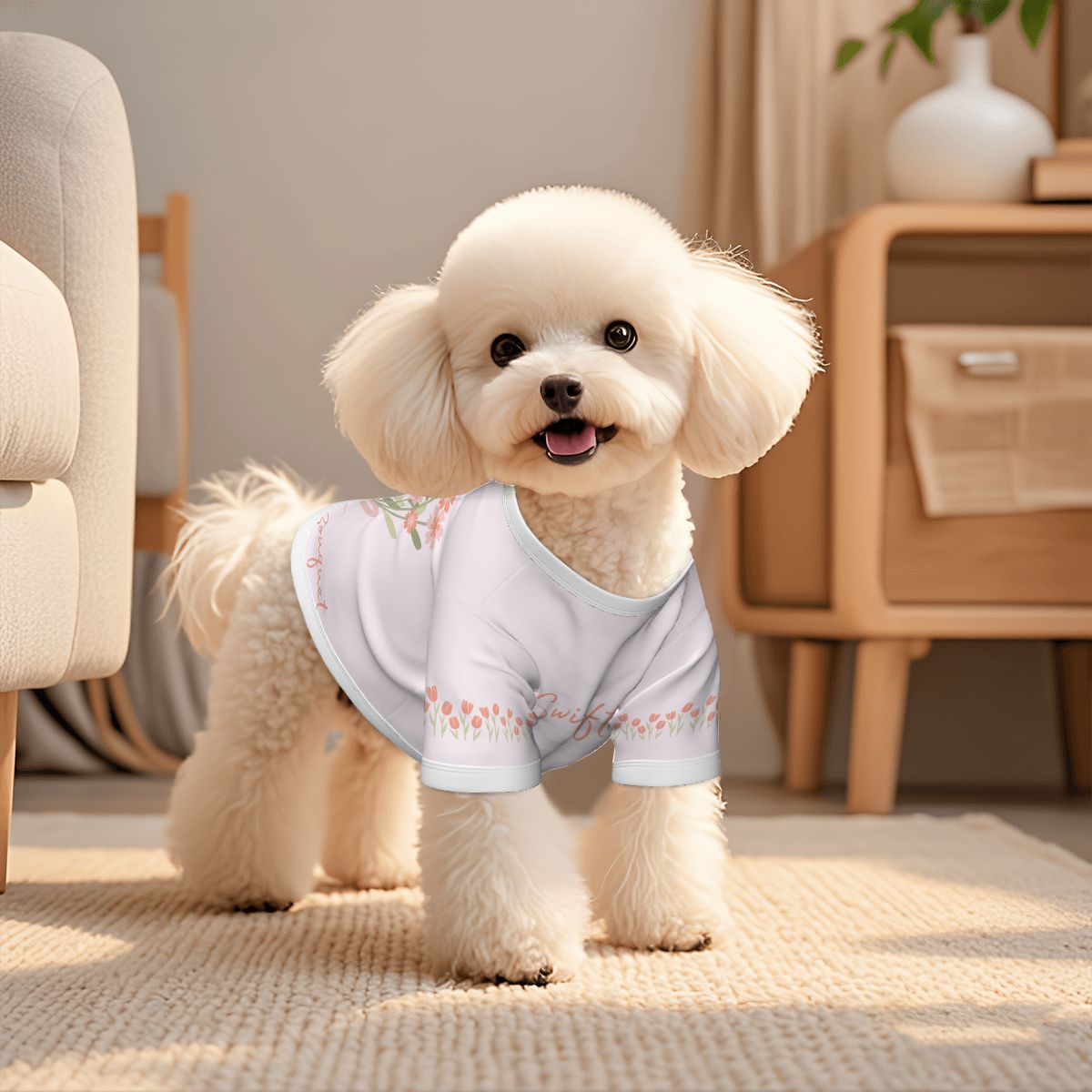 Taylor Swift Showgirl Album Inspired Dog T-Shirt, Thank You for the Flower Bouquet, cute flower Bouquet t-shirt