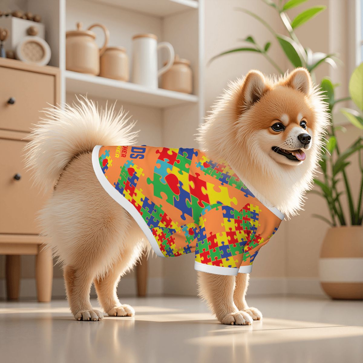 Autism Awareness Dog Hoodie - Orange Design for Autism Support