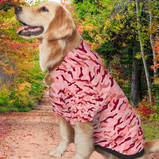 Pink Camouflage Dog Hoodie - Fun Bark-O'fage Pun Apparel