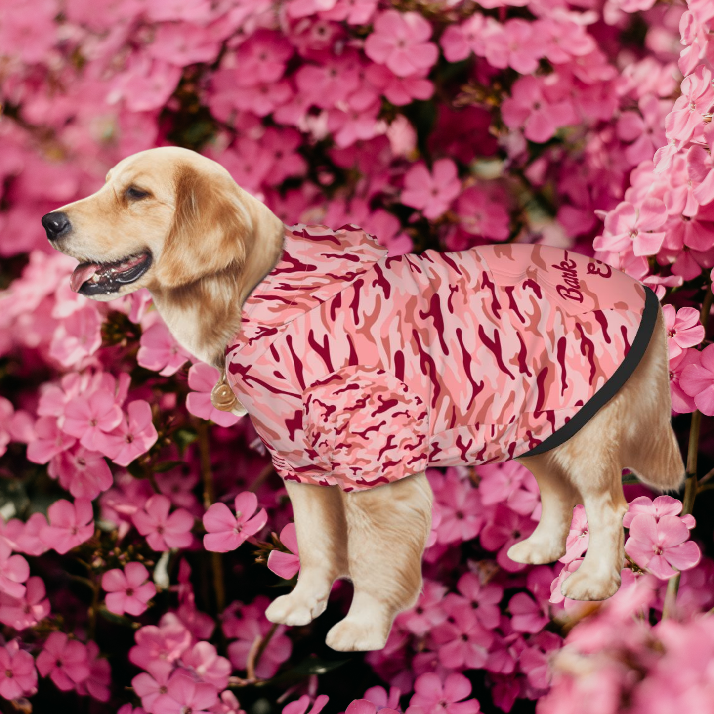 Pink Camouflage Dog Hoodie - Fun Bark-O'fage Pun Apparel