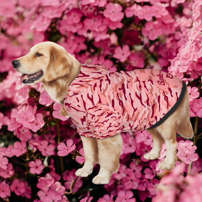 Pink Camouflage Dog Hoodie - Fun Bark-O'fage Pun Apparel